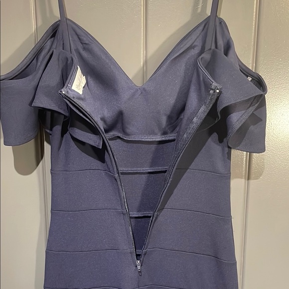 Emerald Sundae Blue Ribbed Ruffle Bodycon Dress - Picture 7 of 8